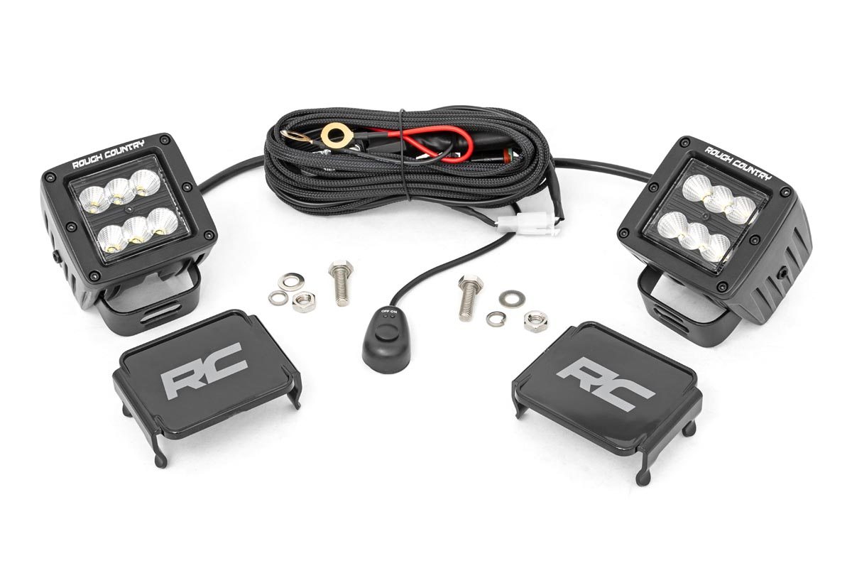 Black Series LED Light Pair | 2-inch Square