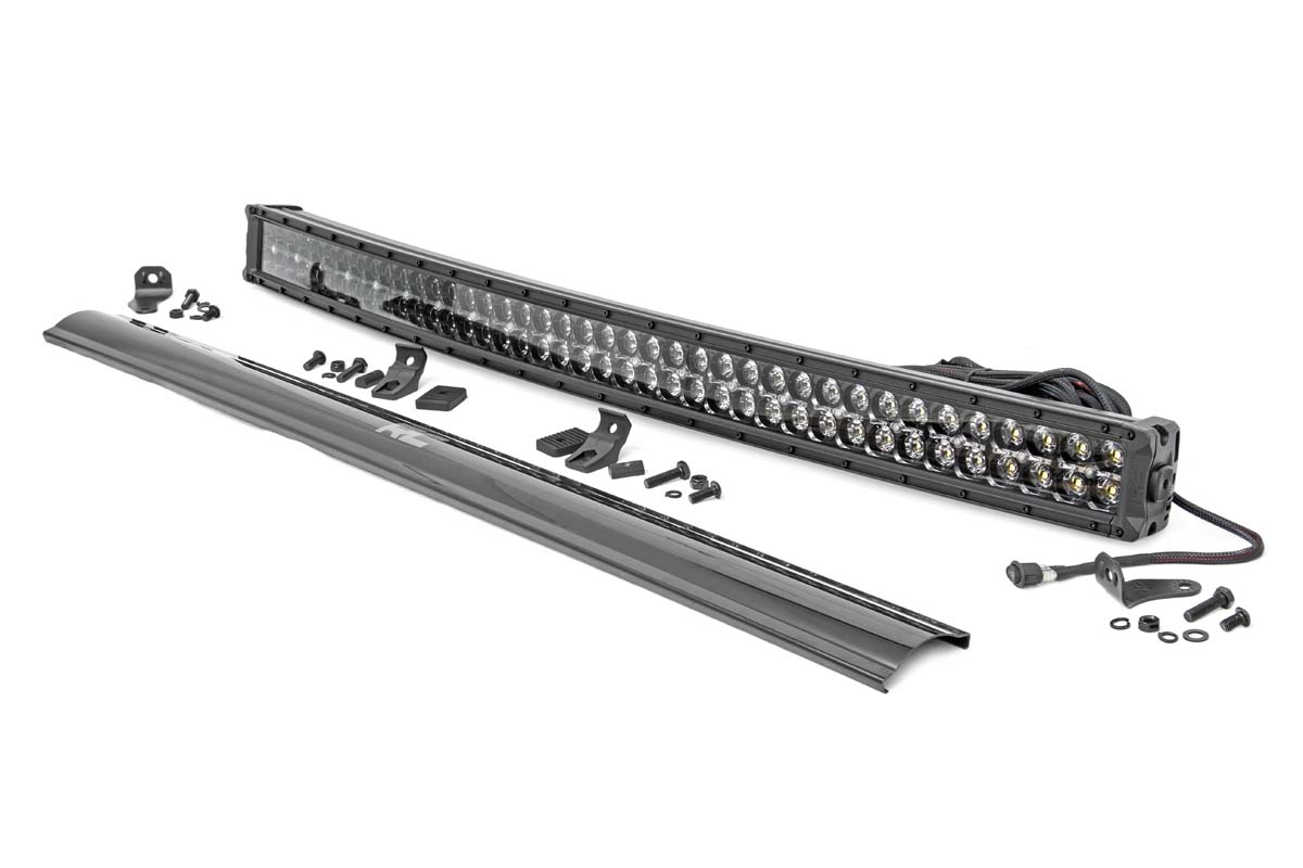 40 Inch Black Series LED Light Bar | Curved | Dual Row | Cool White DRL