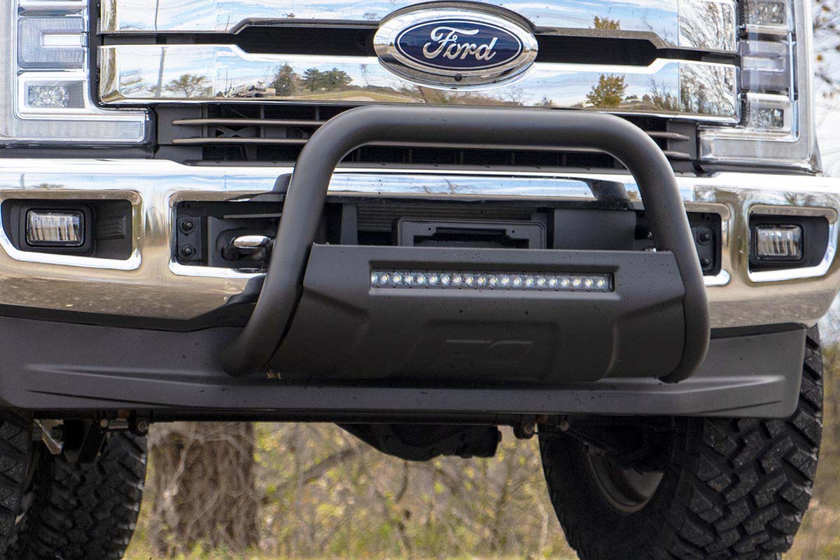 Rough Country Black Bull Bar w/LED Light Bar